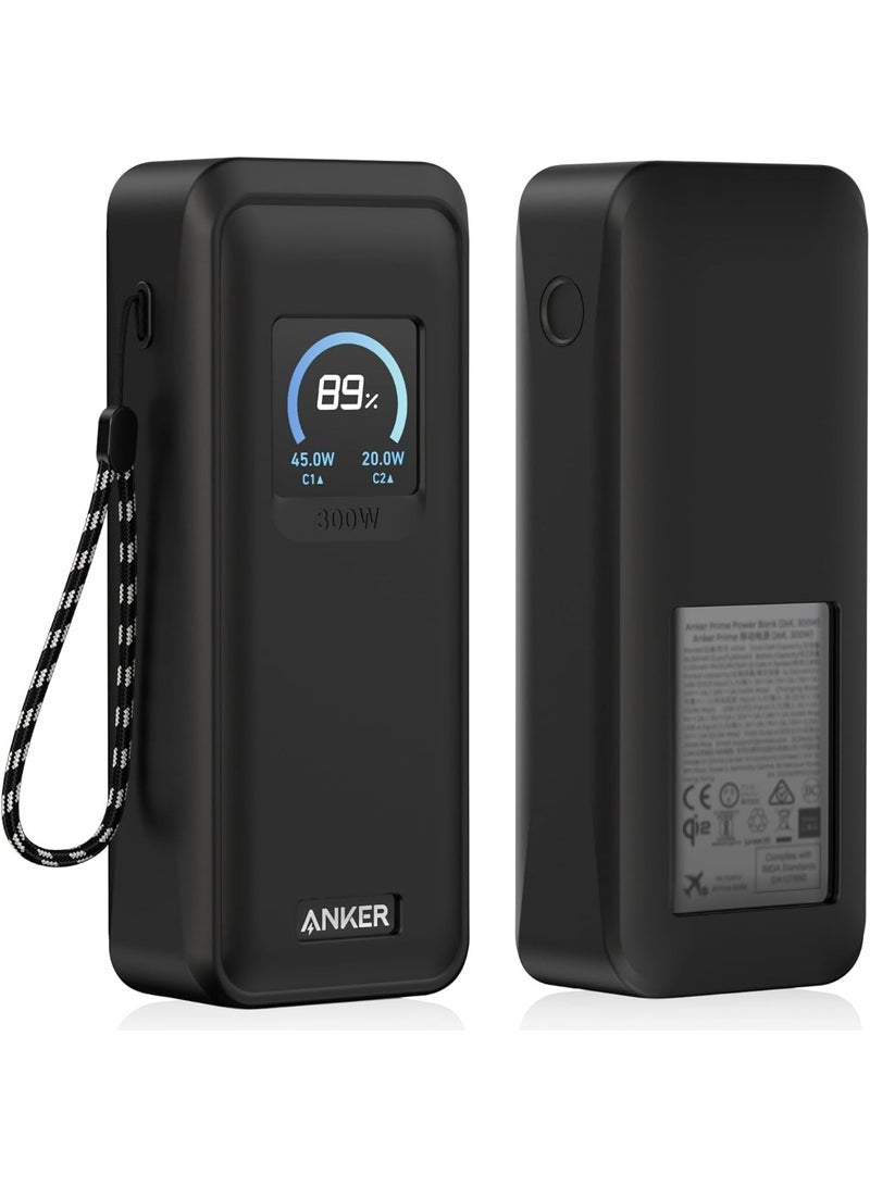 Silicone Protective Case for Anker Prime Power Bank(26250mAh 300W) 3-Port Portable Charger, Full-Body Protective Cover with Precise Cutouts, Shockproof & Scratch-Resistant Sleeve (Black) - Image 1